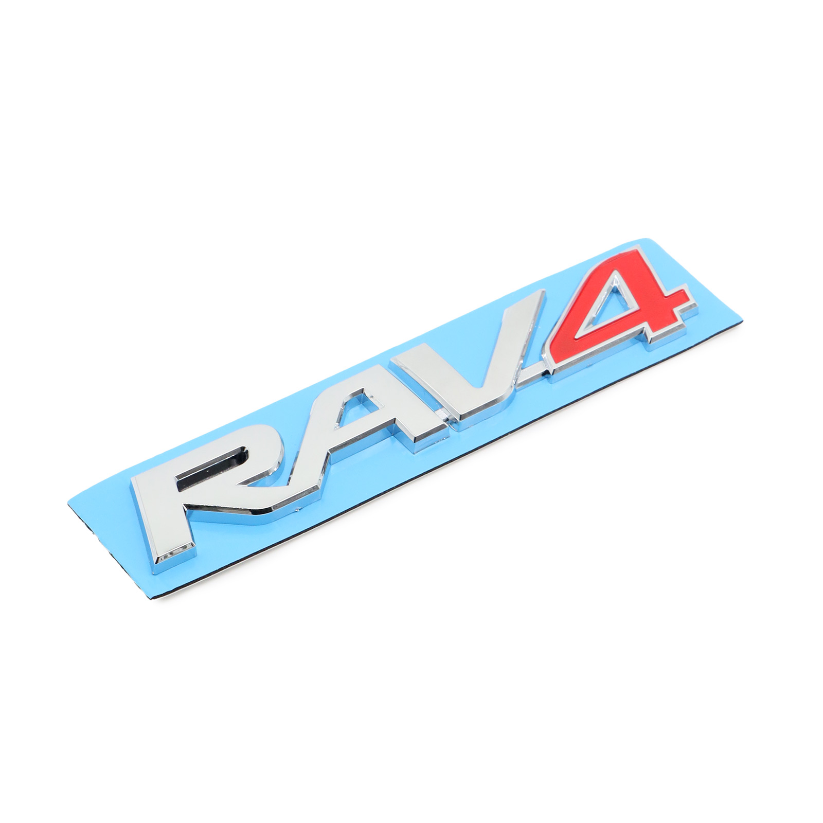 1PC RAV4 ABS 3D Raised  Rav4 Letters Rear Trunk Silver Red TOYOTA 75431-0R060