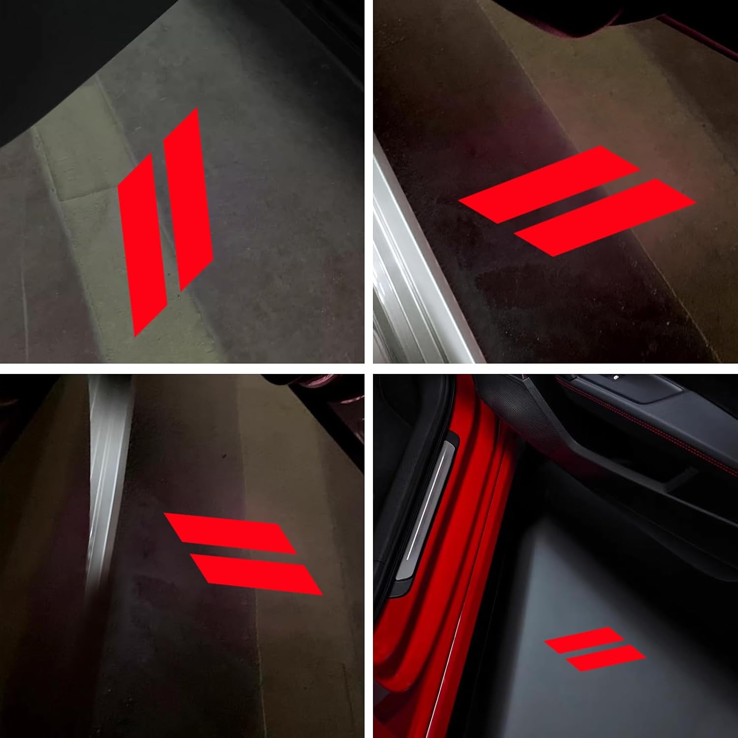 2pcs For 2006-2023 Charger // Car LED Door Projector Puddle Lights HD Lamps Red Dodge 