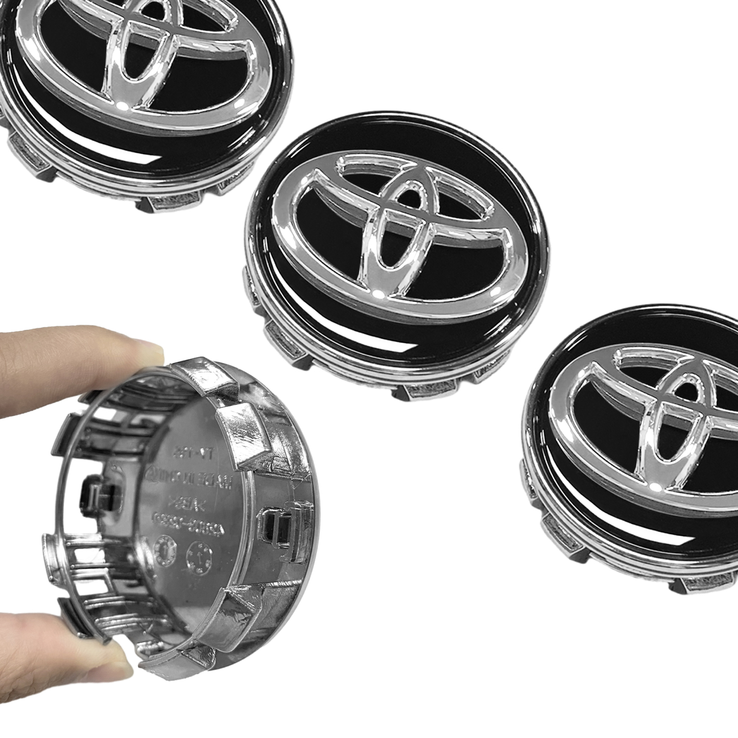 4pcs 2011-2020 Camry Plastic Wheel Center Hub Caps 62mm Black Chrome Toyota 42603-06080