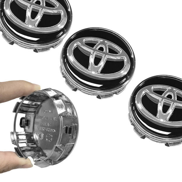 4pcs 2011-2020 Camry Plastic Wheel Center Hub Caps 62mm Black Chrome Toyota 42603-06080