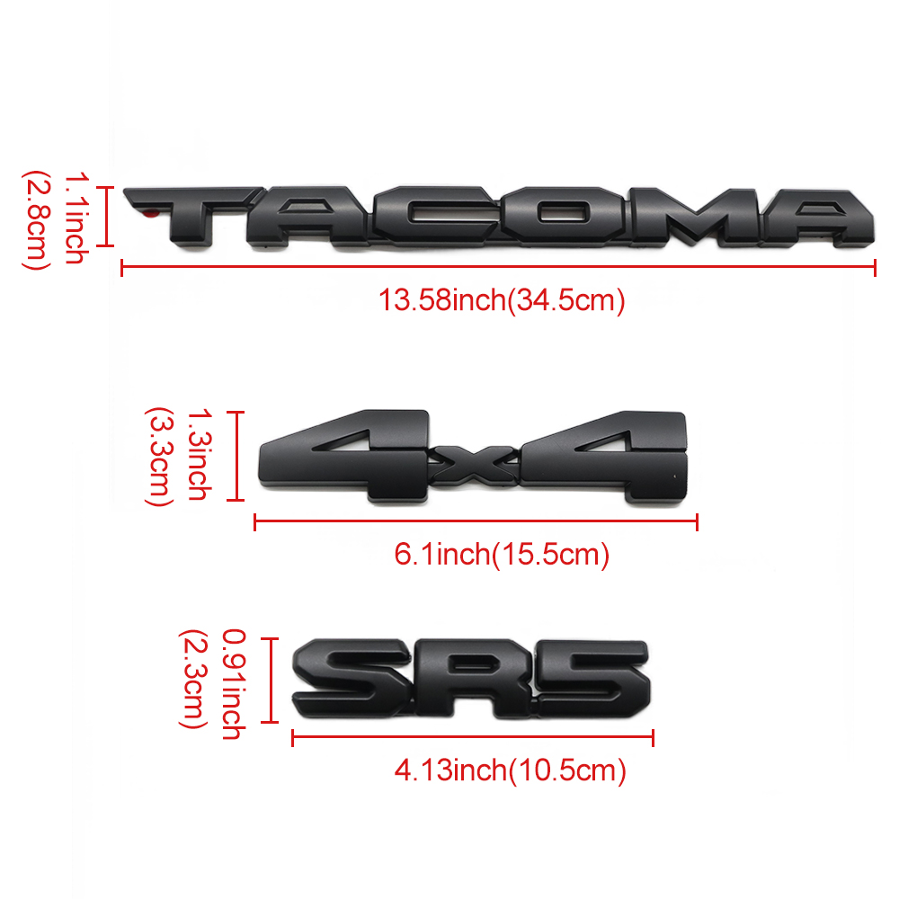 5PCS 2024-2025 Tacoma SR5 4x4 Emblem Overlay Door Side Nameplate Toyota