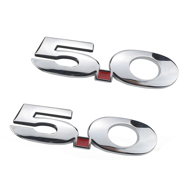 Ford Mustang 2011-2014 GT Side Fender Emblems Badges Nameplate 3D Stickers Decals Chrome Silver 2PCS SET  