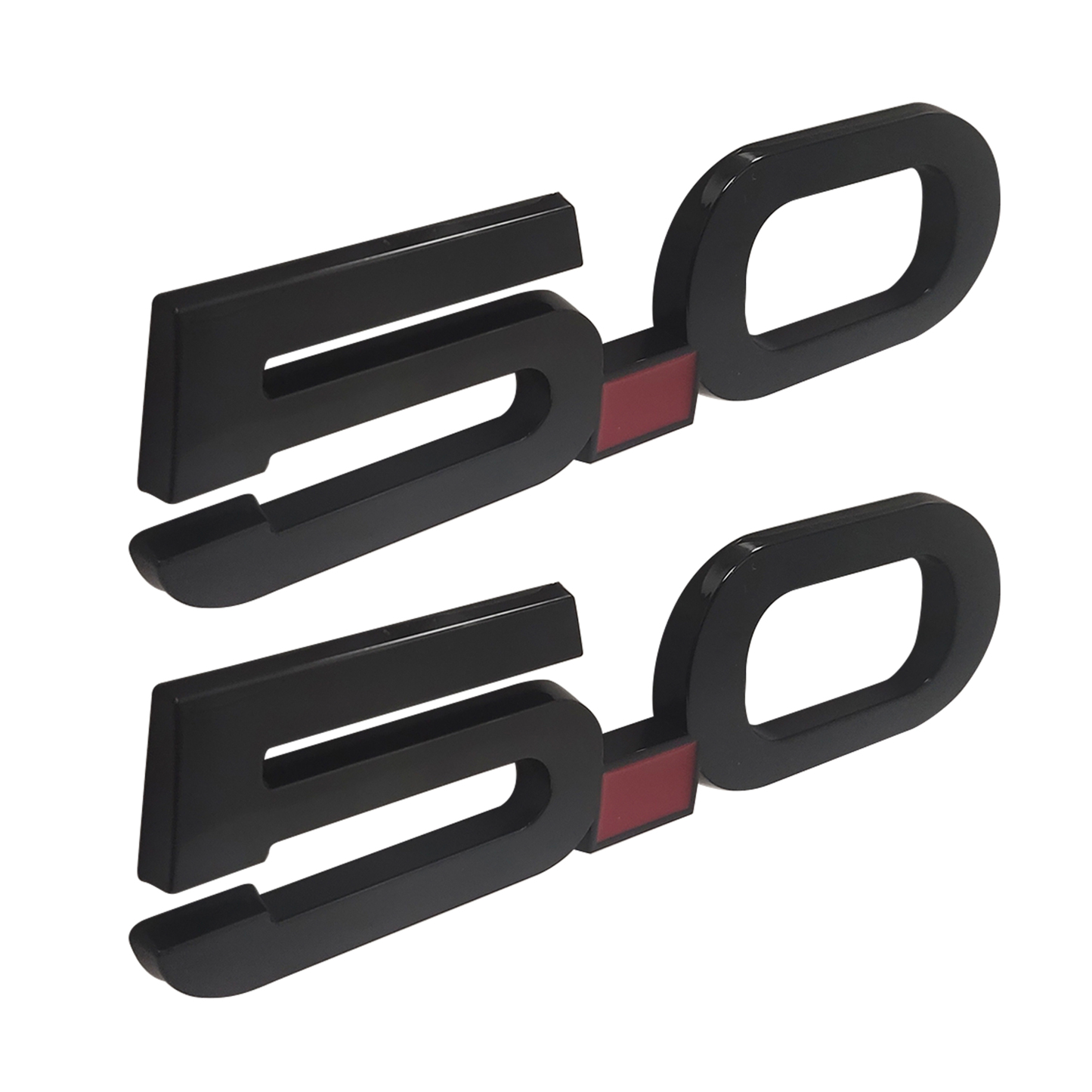 Ford Mustang 2015-2020 GT 5.0 Side Fender Emblems Badges Nameplate 3D Stickers Decals Gloss Black 2PCS SET  