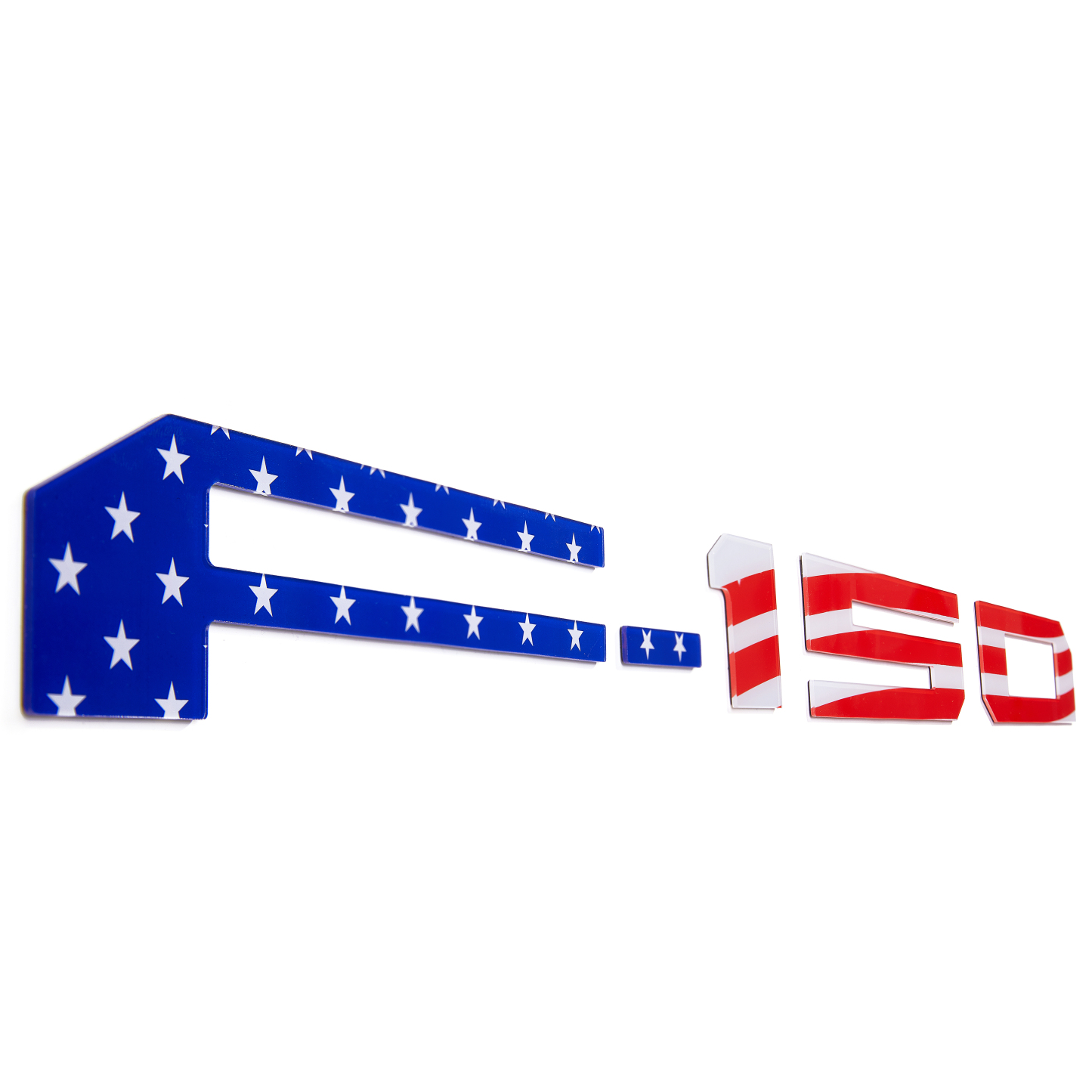 Ford F-150 2018-2020 Rear Tailgate Inserts Letters Trunk Lid emblems Badges 3D Stickers Decals Nameplate Blue Red USA Flag