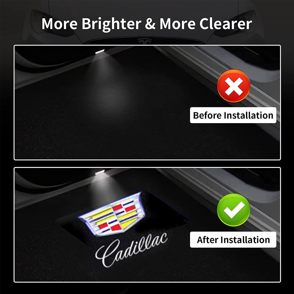 2pcs ATS SRX XT5 XTS LED Car Door Step Courtesy Shadow Light Mulitcolor Cadillac