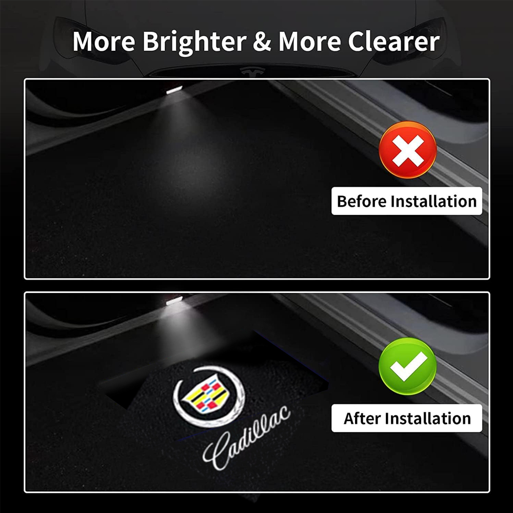 2pcs ATS SRX XT5 XTS LED Car Door Lamp Projector Lamp Welcome Paddle Lights Cadillac
