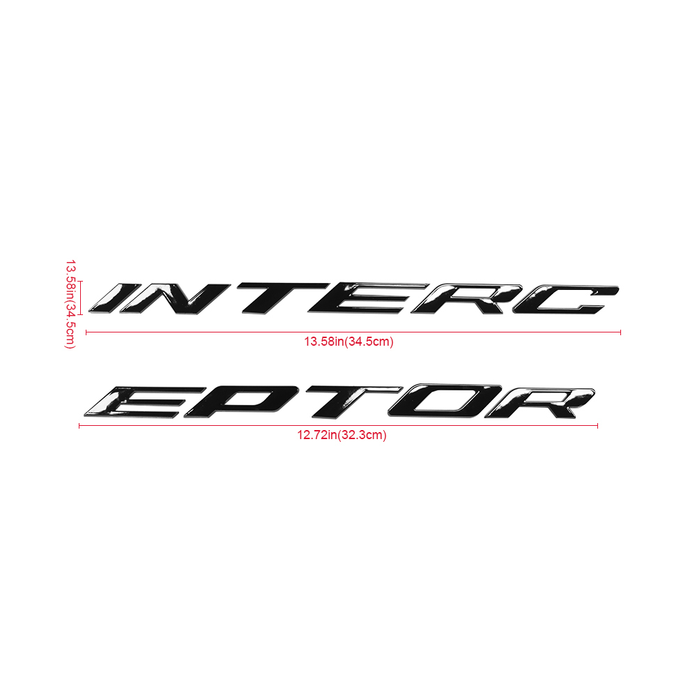 2014-2019 Explorer Interceptor Front Hood Letters ABS Gloss Black Ford 3D Raised Stickers Decals