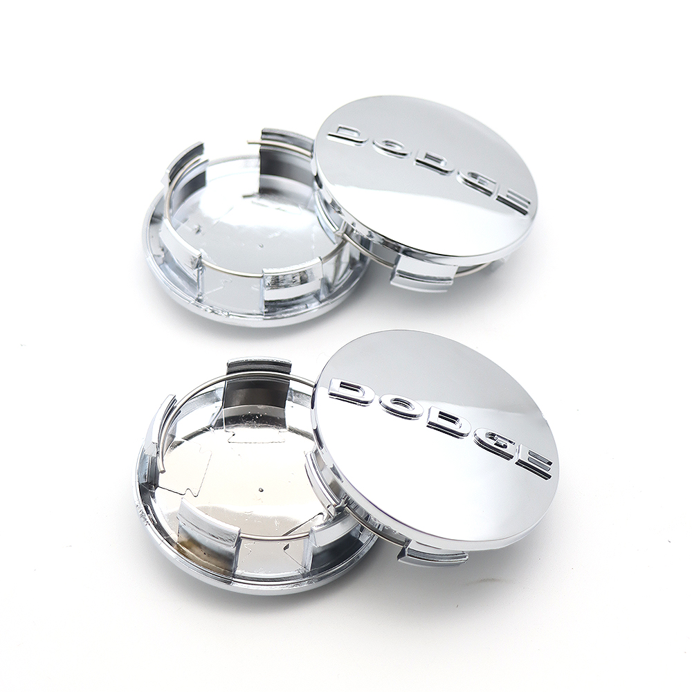 4Pcs 2005-2020 Dodge Letter ABS Wheel Center Caps Gloss Silver 1SK35DX8AA
