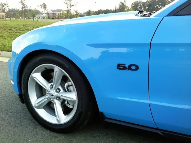 2PCS 5.0 Mustang GT Badge ABS Electroplating Metal Fender Side Body Decal Matte Black Ford