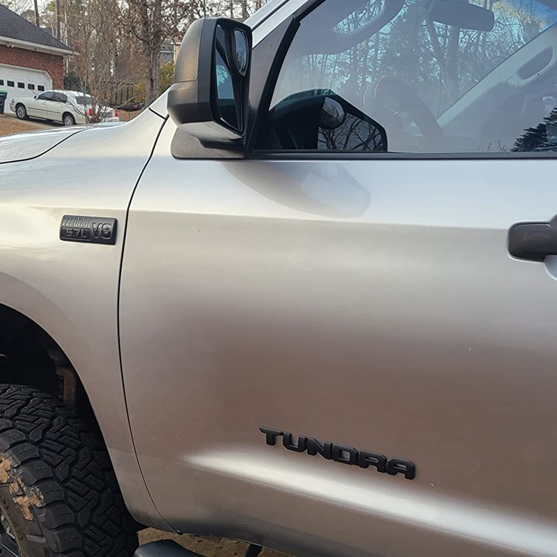 1Pc 2007-2021 Tundra ABS Plastic 5.7L V8 Iforce 3D Side Door Badge Matte Black Toyota 754720C050