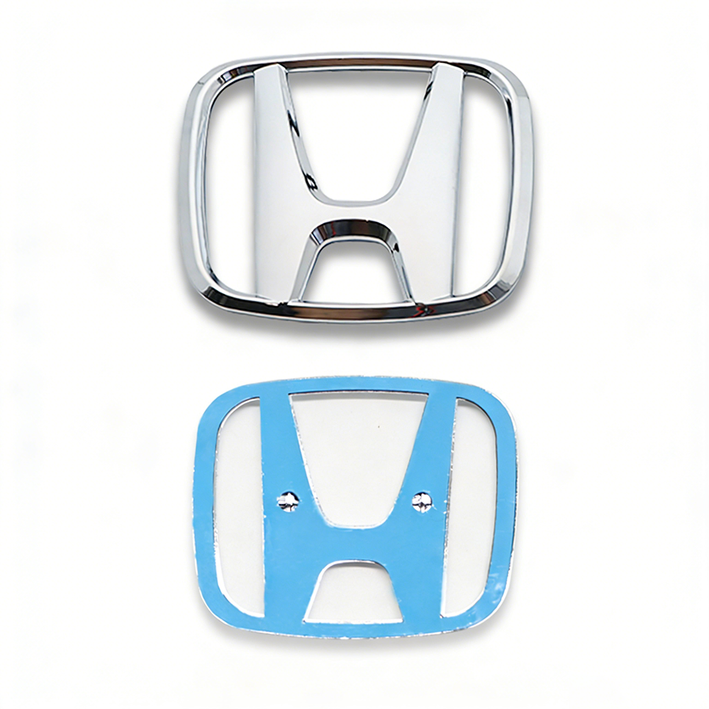 2Pcs 2015-2021 Civic Plastic Front Grille Rear Emblem Gloss Silver Honda 75722-TBA-A00