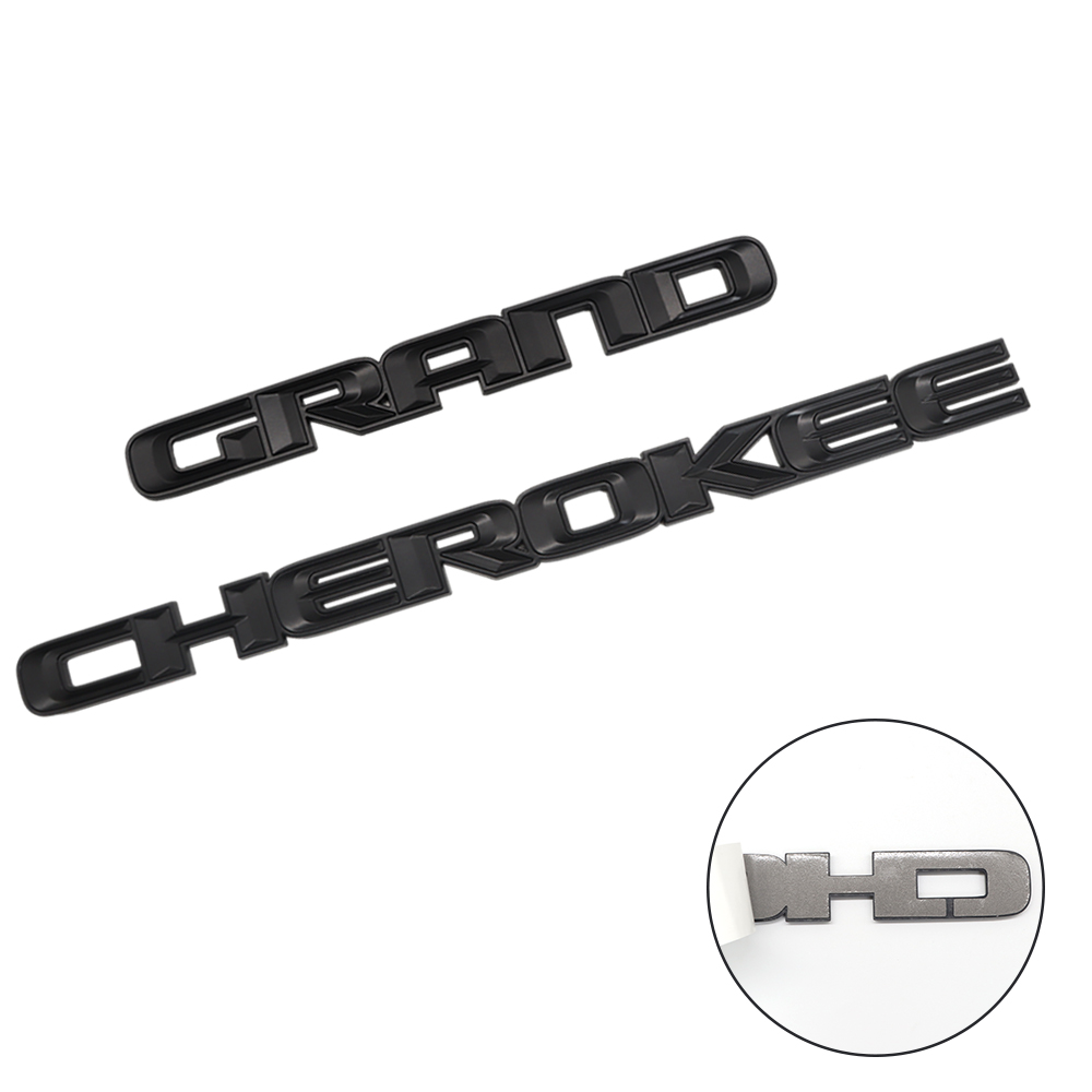2Pcs 2017-2021 For Grand Cherokee Plastic Letters Matte Black Left Right Side