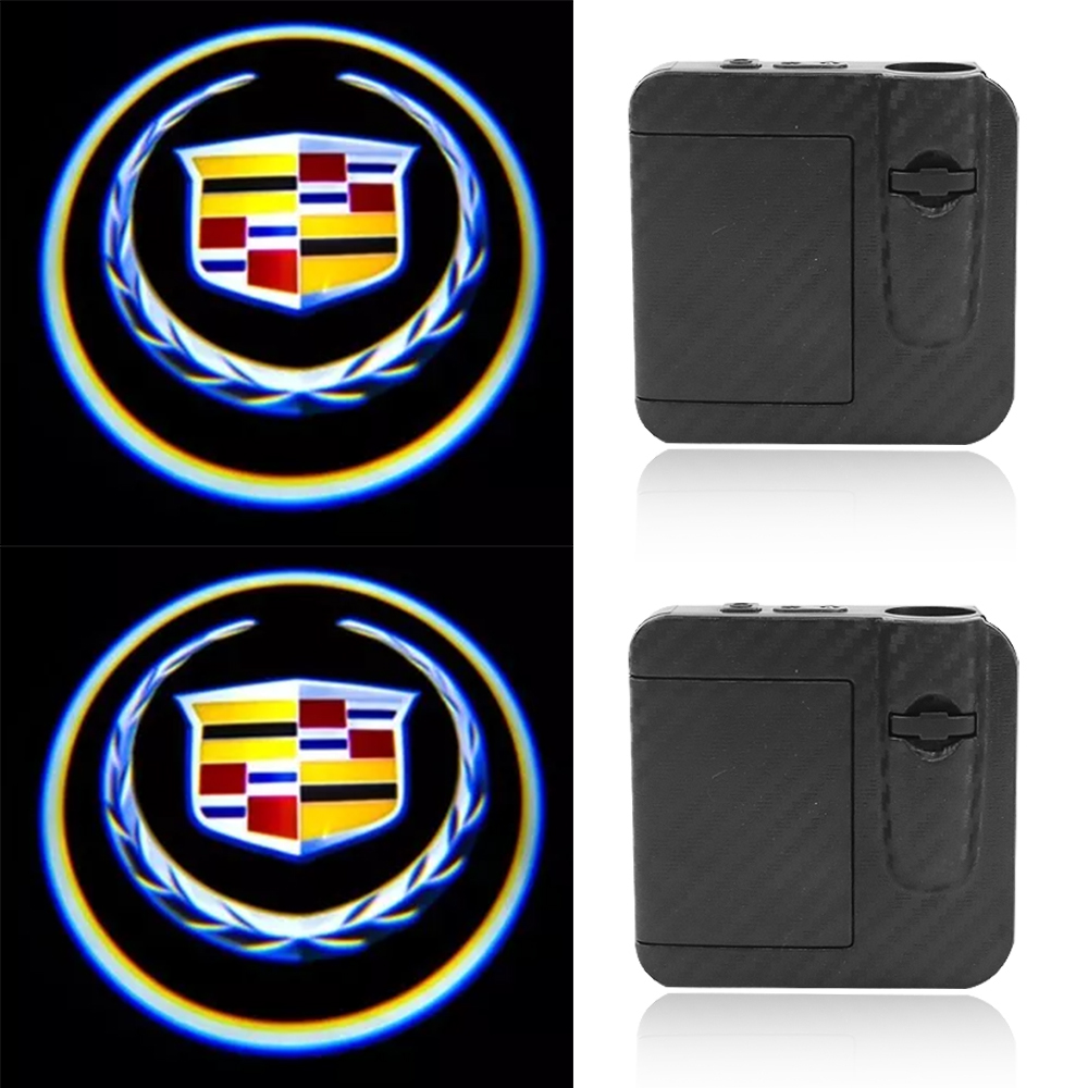 2PCS ATS SRX XT5 XTS Colour Ghost LED Door Step Courtesy Shadow Lights Cadillac