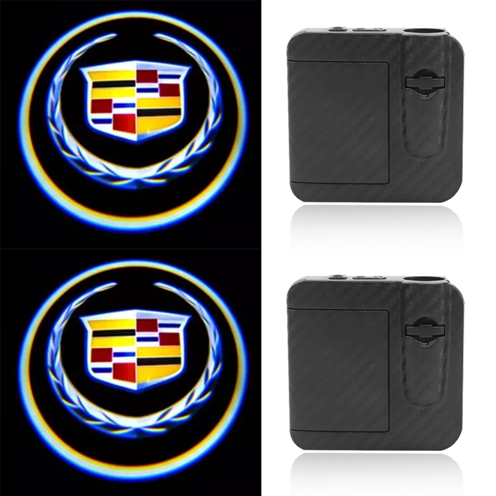 2PCS ATS SRX XT5 XTS Colour Ghost LED Door Step Courtesy Shadow Lights Cadillac