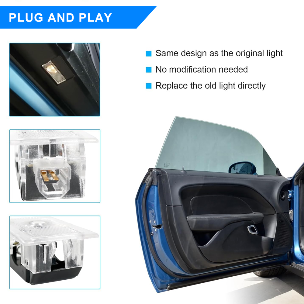 4pcs For 2006-2023 Charger Scat Pack Bee HD Car LED Door Courtesy Puddle projector Light Dodge 