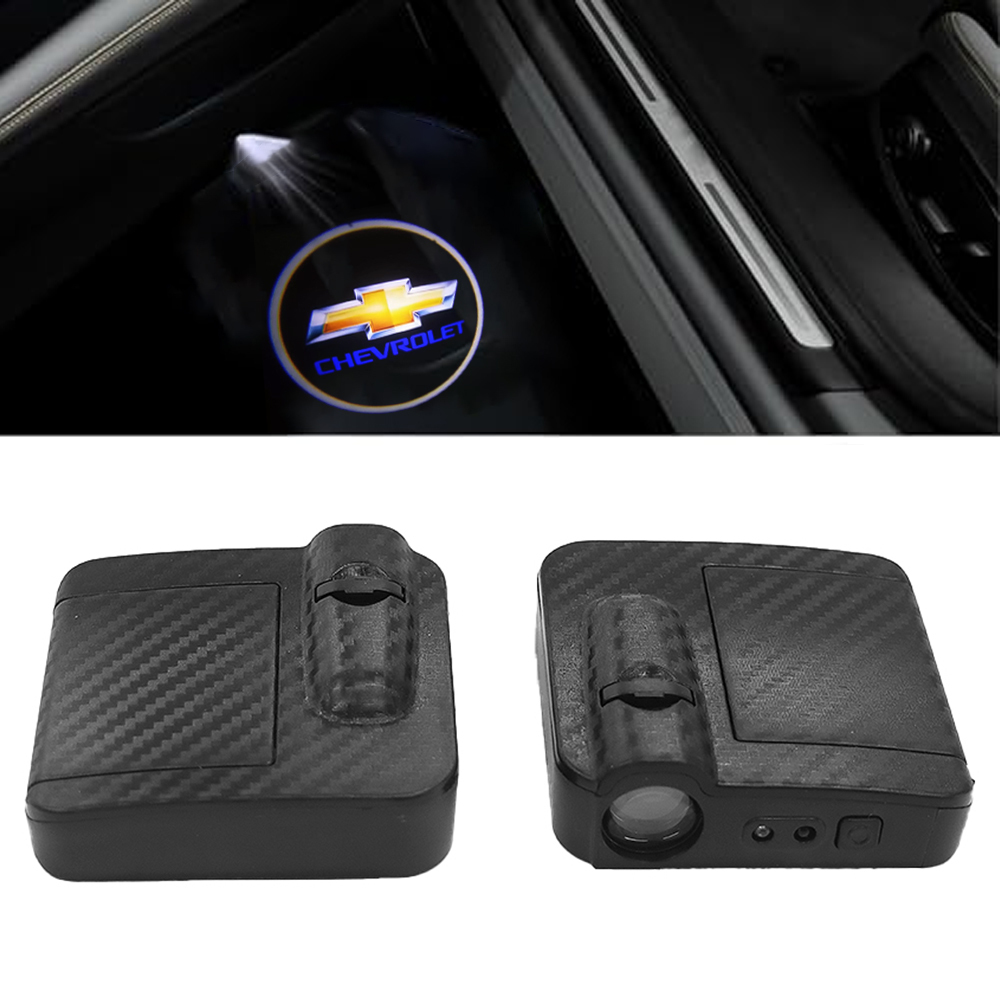 2PCS Projector emblem Ghost Courtesy Door Step LED Light Universal Chevrolet 
