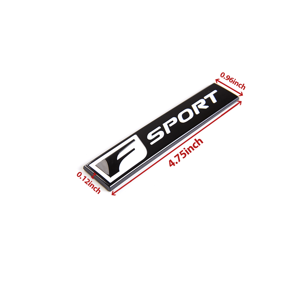 2PCS  IS-F GS-F RC IS250 350 RX350 Plastic F-SPORT Fender Side /Rear Emblem Sticker Glossy Black Lexus