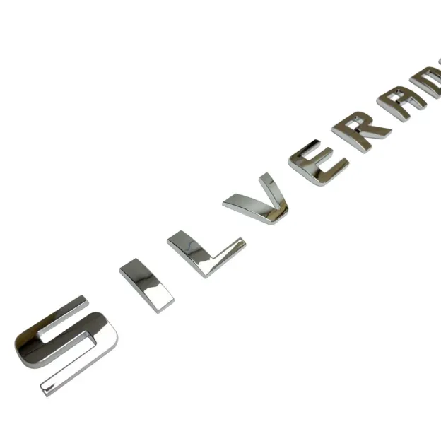 1pcs 2007-2018 Silverado 1500 2500 Plastic Door Side Tailgate Letters Chrome Chevrolet
