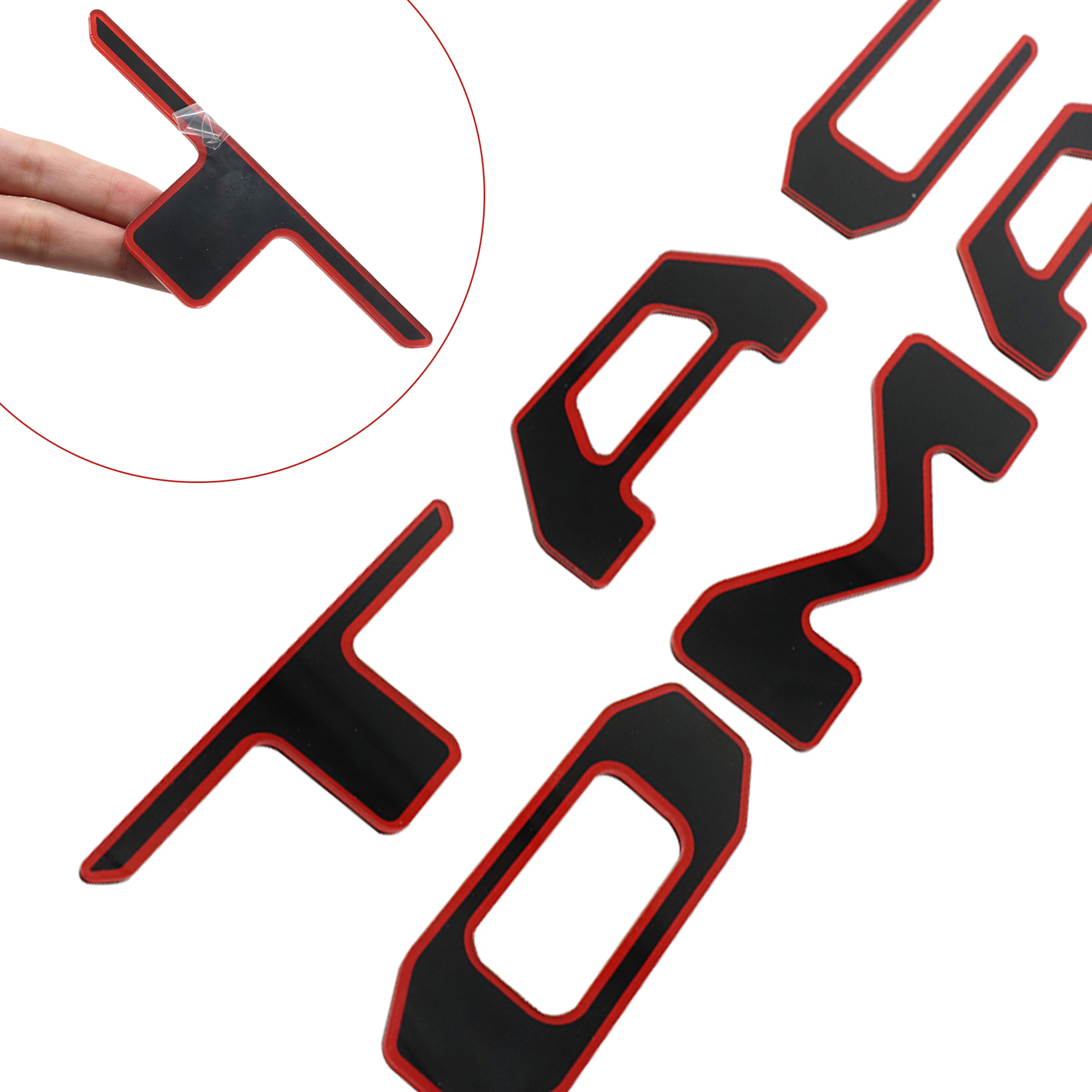 1 Set 2024 2025 2026 Tacoma Abs Plastic Tailgate Letters Emblem Black Red Toyota 