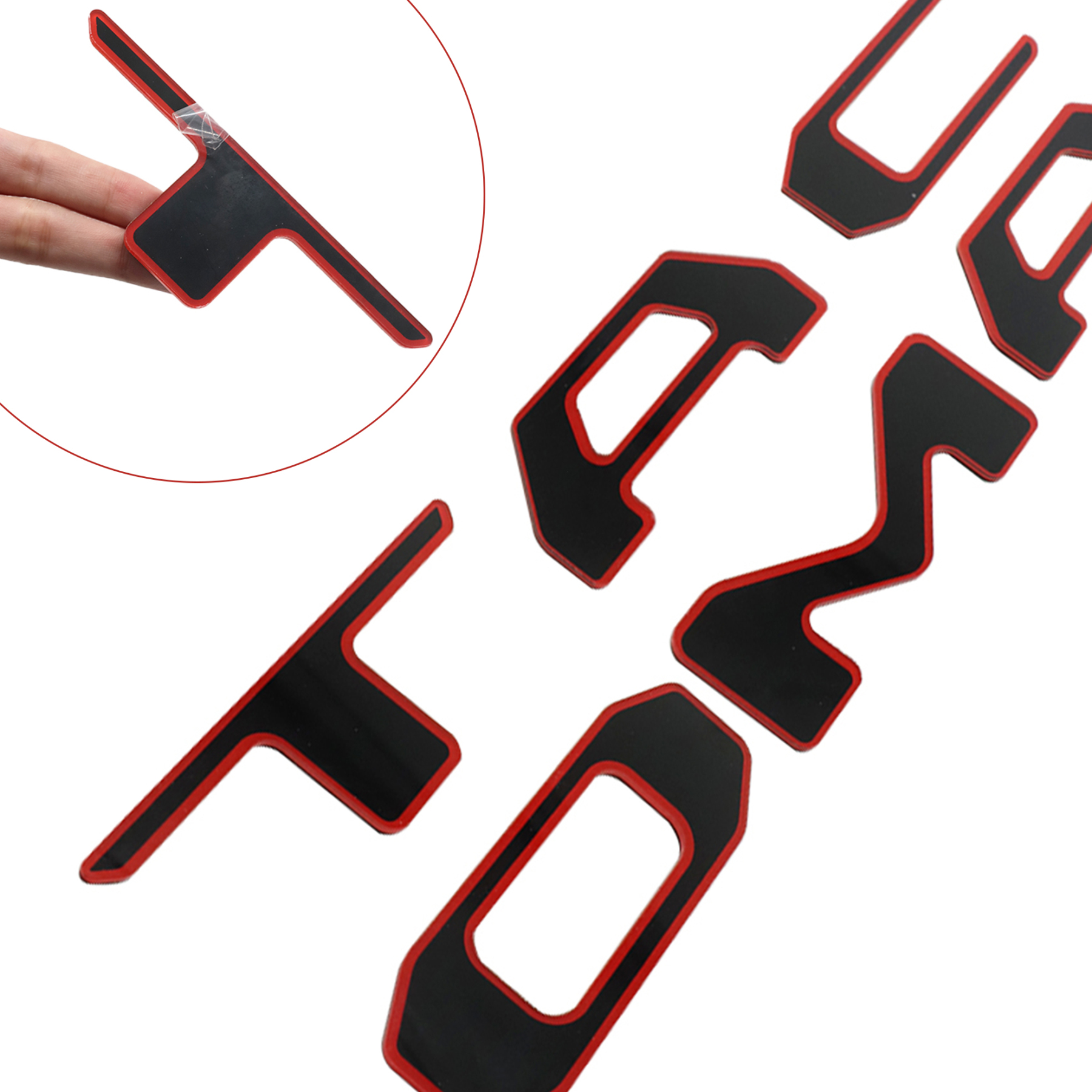 1 Set 2024 2025 2026 Tacoma Abs Plastic Tailgate Letters Emblem Black Red Toyota 