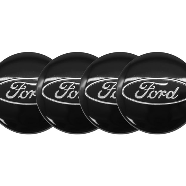 Ford Wheel Center Hub Caps 54mm Rim Emblem Hubcap Cover Logo 2 ⅛" 4PCS SET Black 6M21-1003-AA 6M2Z-1003-C CP9C1A096AA
