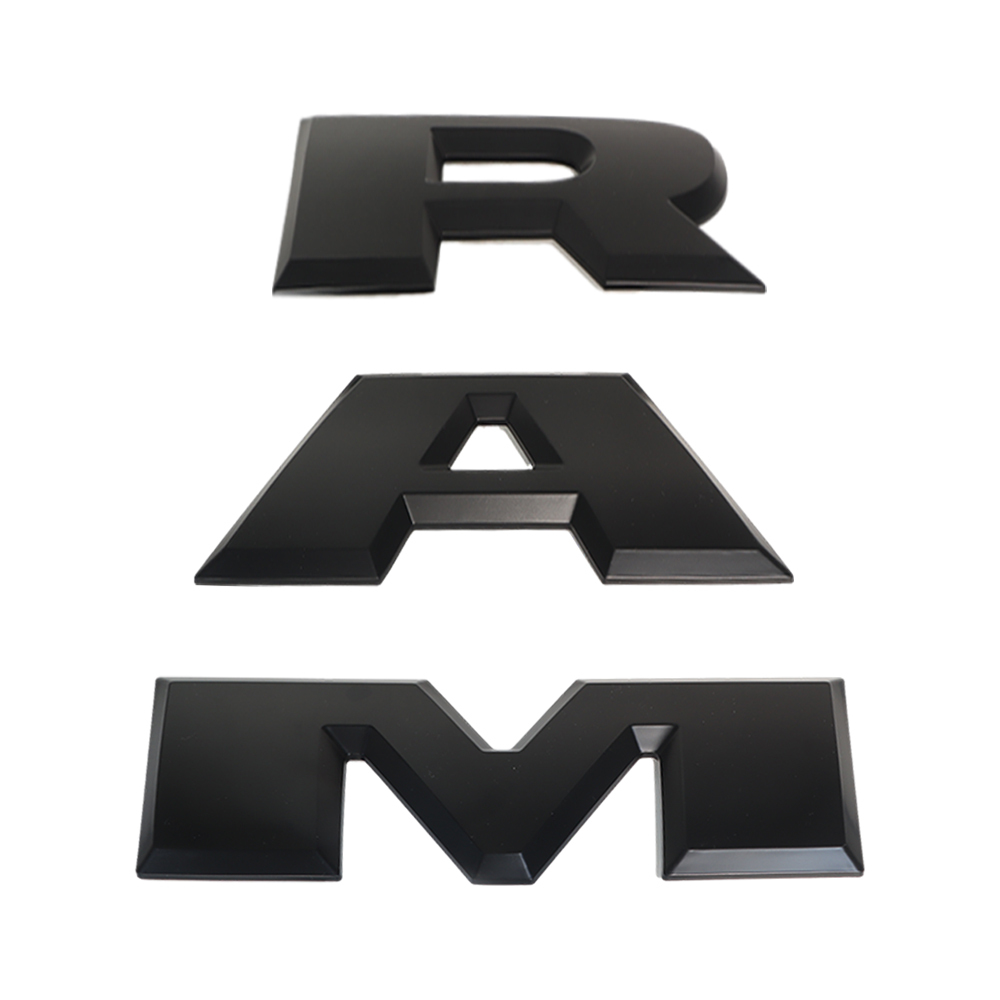 {Large} Dodge RAM 2015-2020 Rear Tailgate Letters Emblem Replacement 3D Trunk Lid Badges Matte Black