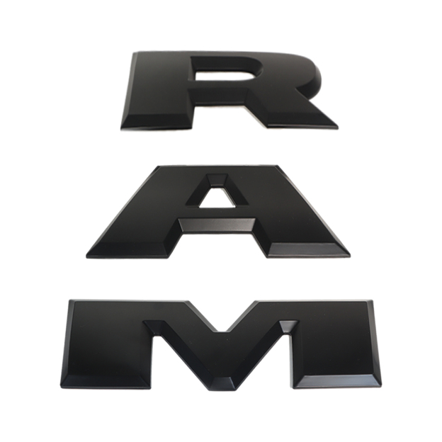 {Large} Dodge RAM 2015-2020 Rear Tailgate Letters Emblem Replacement 3D Trunk Lid Badges Matte Black