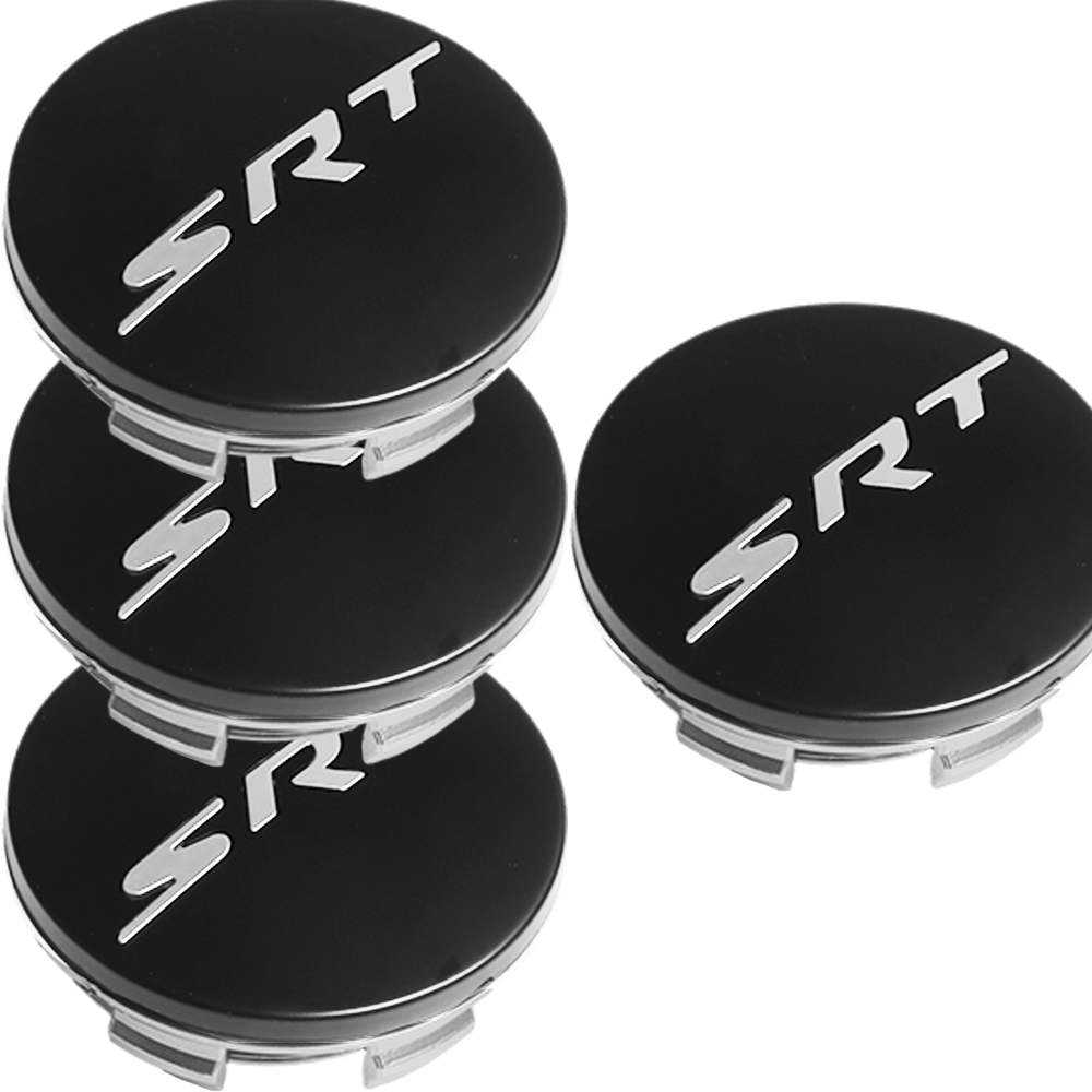 63MM Dodge Charger Challenger SRT Wheel Center Caps SRT 2011-2022 Rim Center Cover Black Silver 4PCS SET 