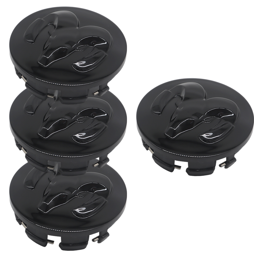 63MM Dodge RAM 1500 2013-2019 Wheel Center Caps Rim Center Hub Cover Gloss Black 4PCS SET 