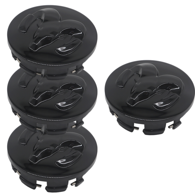 63MM Dodge RAM 1500 2013-2019 Wheel Center Caps Rim Center Hub Cover Gloss Black 4PCS SET 