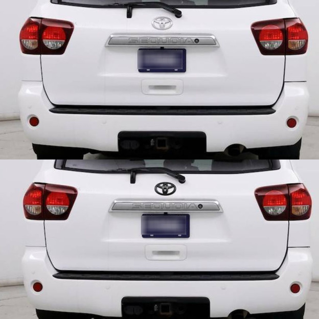 4pcs 2008-2021 Sequoia Limited Plastic Front Grille Rear Tailgate Overlay Emblem Matte Black Toyota 75311-0C030