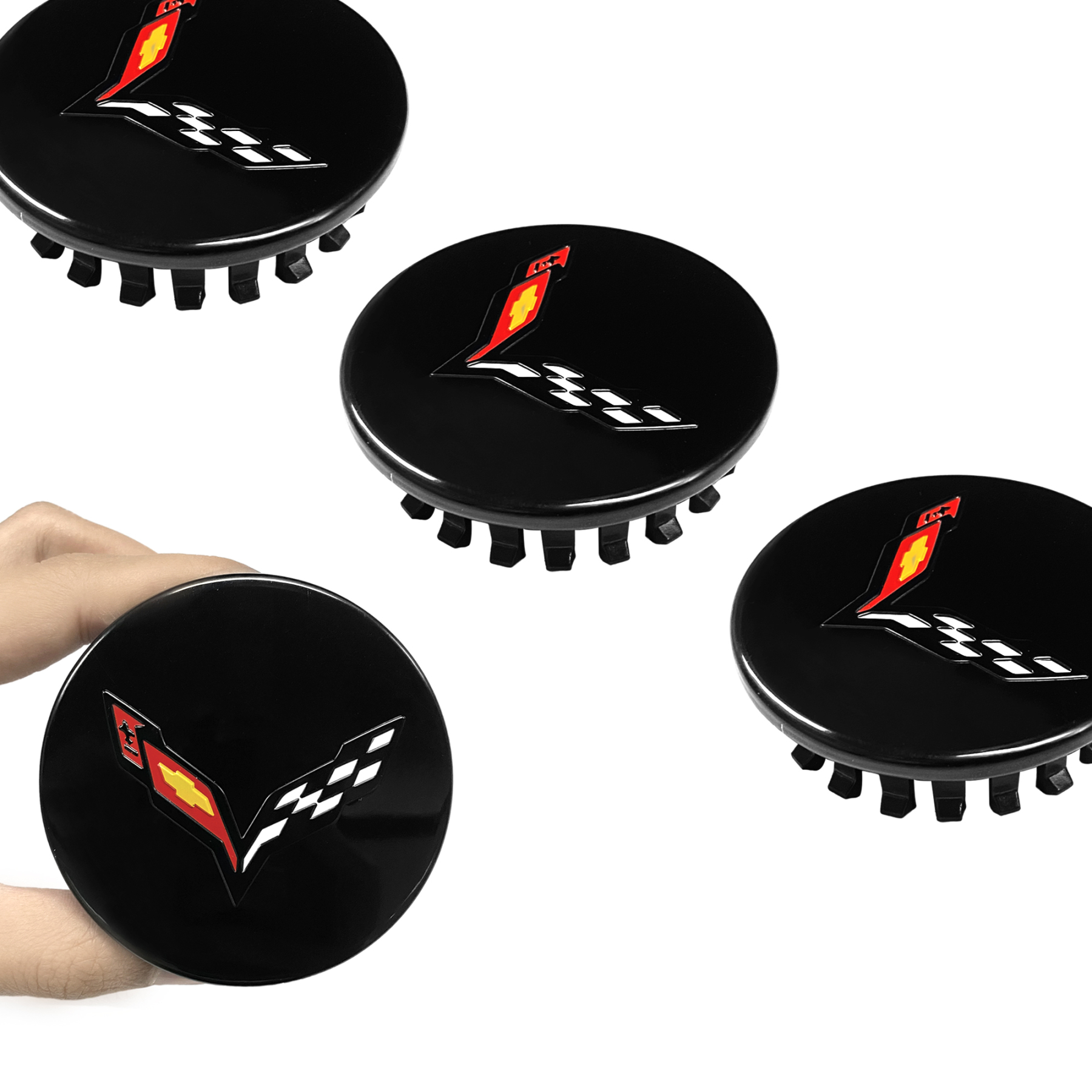 Gloss Black 68mm Wheel Center Cap for Chevrolet Corvette C6 2005-2013 | OE# 9595010