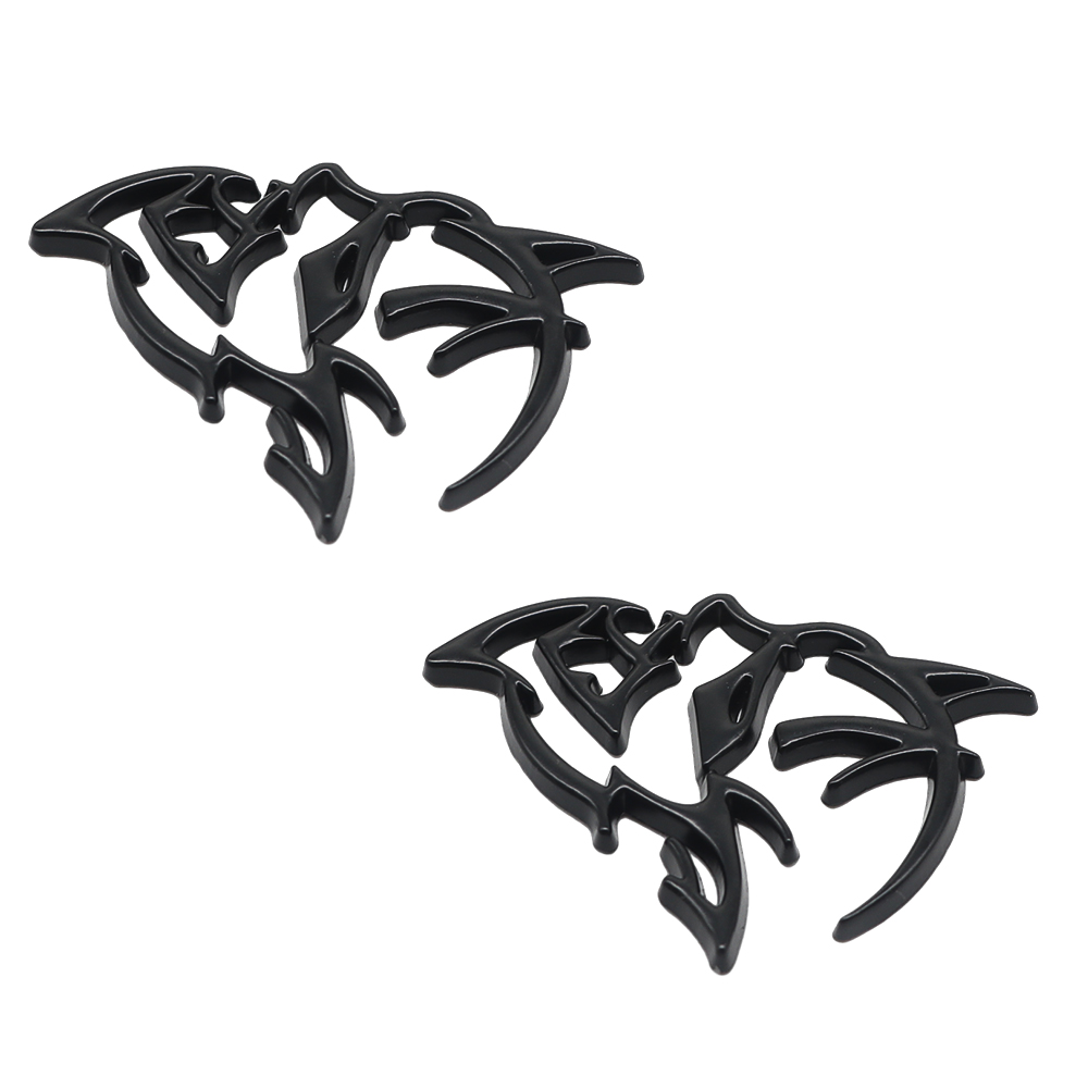 2Pcs SRT Charger Challenger Durango Metal Matte Black Dodge 6TA27SXHAA Hellcat Side Fender Devil Cat Badge