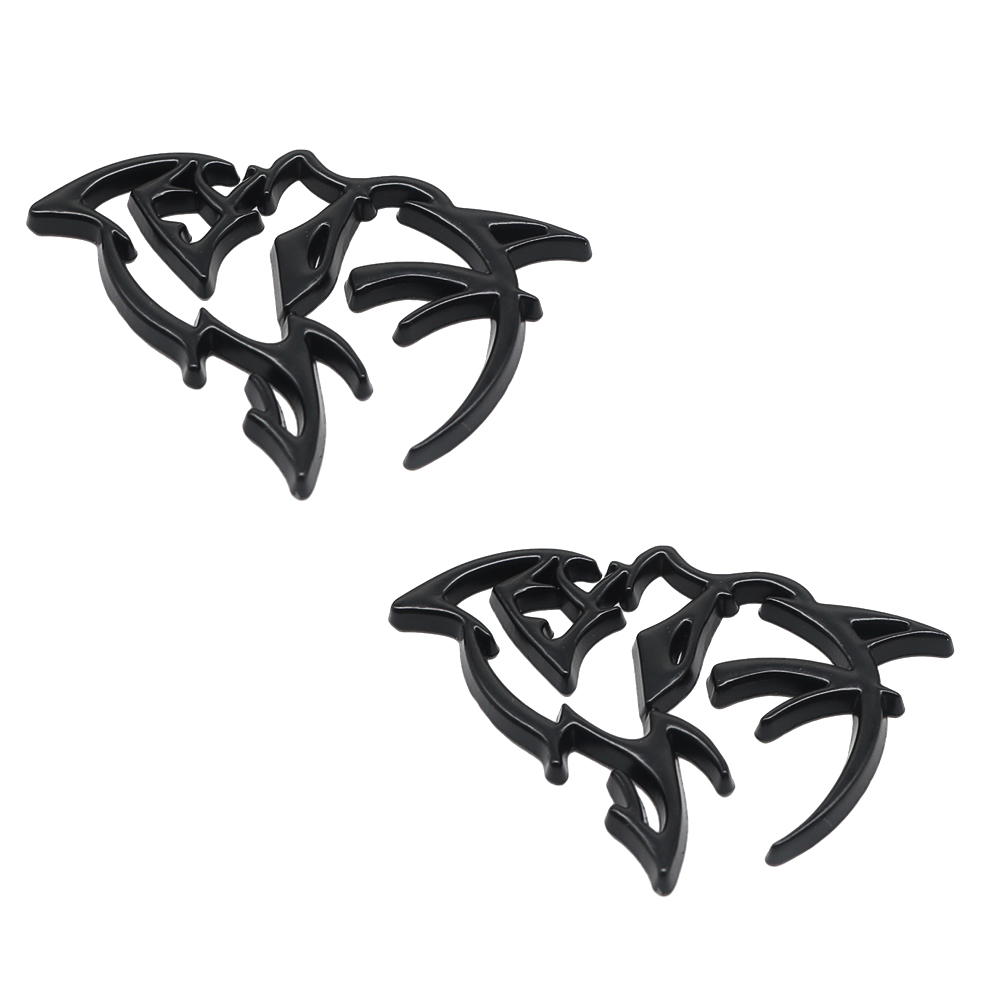 2Pcs SRT Charger Challenger Durango Metal Matte Black Dodge 6TA27SXHAA Hellcat Side Fender Devil Cat Badge
