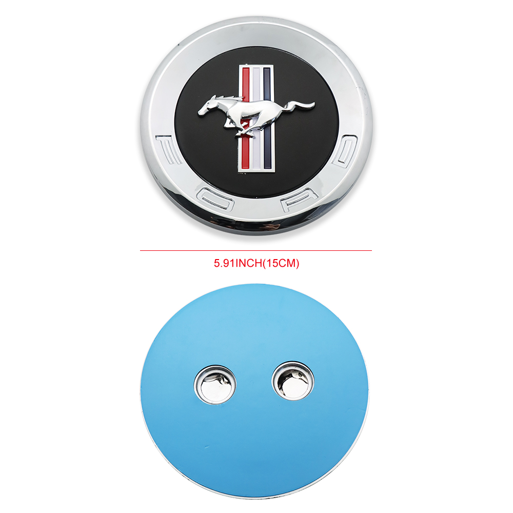 Universal Mustang Round Badge Black 5.9"/15cm Adhesive Badge Ford