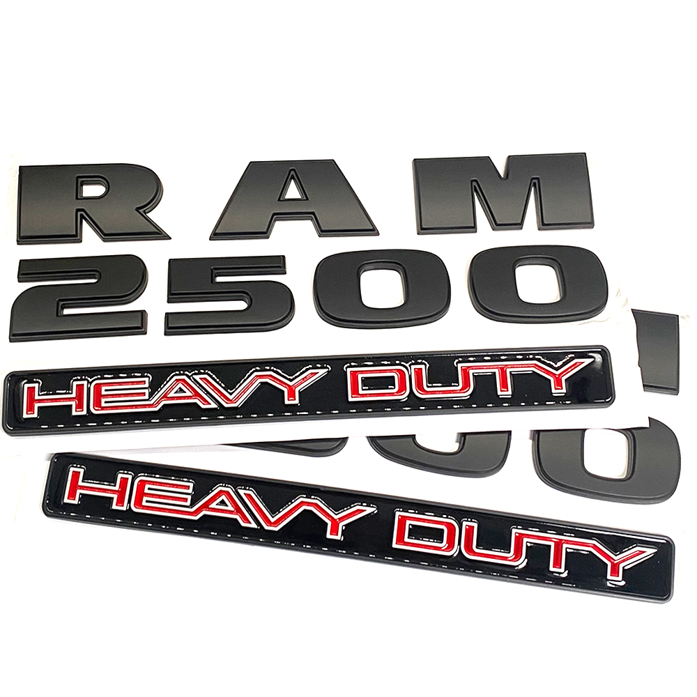 2Pcs 2013-2018 RAM 2500 Heavy Duty Letter Front Door Side Fender Set Matte Black Dodge 68276961AA