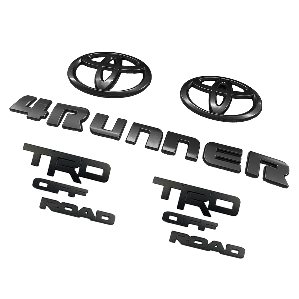 5PCS 2010-2024 4Runner TRD OFF ROAD ABS Plastic Front Rear Overlay Emblem Matte Black Toyota PT948-89200-02