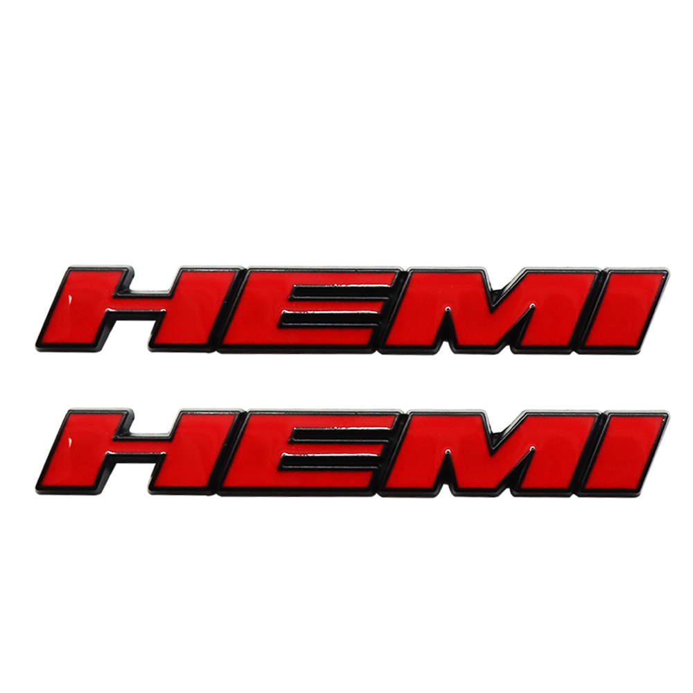2Pcs 2011-2019 Charger Challenger Metal Hemi Badge Black Red Dodge 68085330AC Decal Na'me'plate