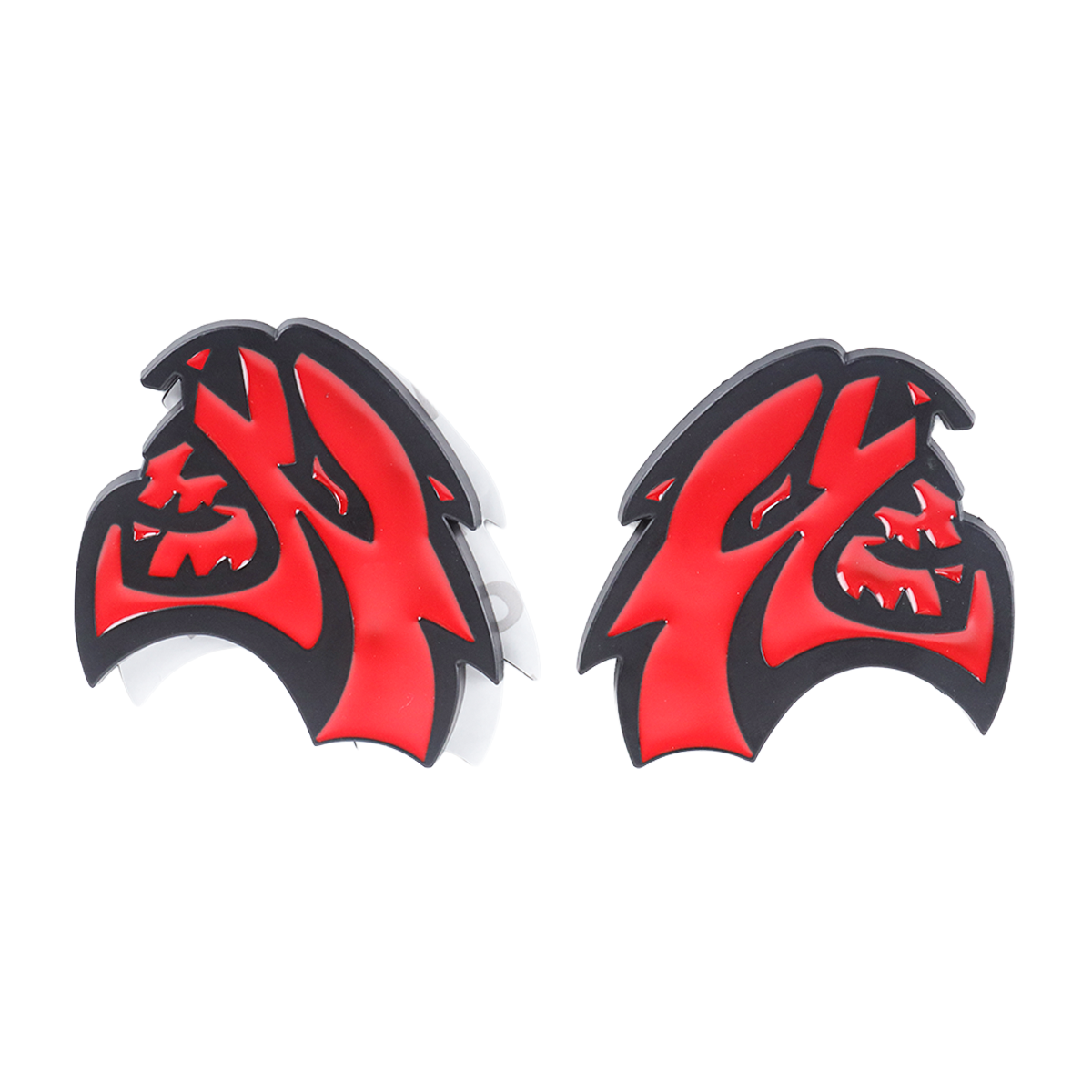 2Pcs 2015-2019 Charger Challenger ABS Hellcat Badge Black Red Dodge Devilcat Decal Nameplate