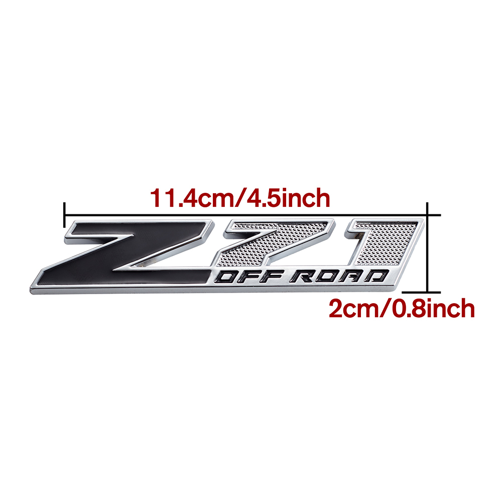1PC Silverado Tahoe Colorado Suburban Zinc Alloy Z71 Front Grille Badge Chrome Black Bolt On Chevrolet