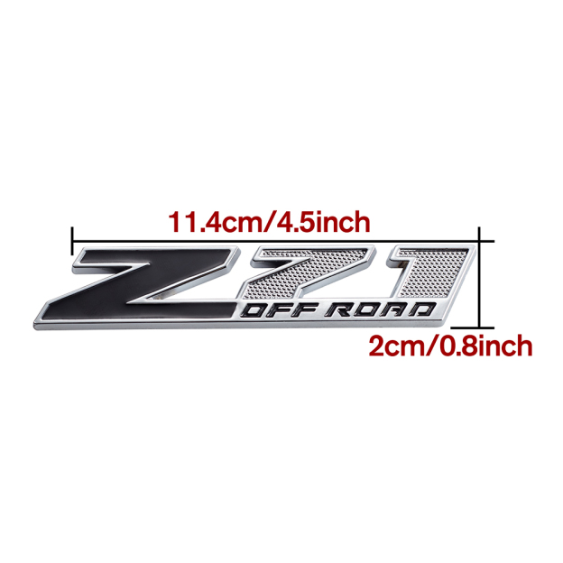 1PC Silverado Tahoe Colorado Suburban Zinc Alloy Z71 Front Grille Badge Chrome Black Bolt On Chevrolet