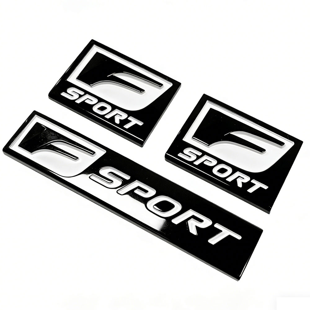 2PCS  IS-F GS-F RC IS250 350 RX350 Plastic F-SPORT Fender Side /Rear Emblem Sticker Glossy Black Lexus
