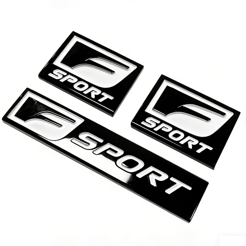 2PCS  IS-F GS-F RC IS250 350 RX350 Plastic F-SPORT Fender Side /Rear Emblem Sticker Glossy Black Lexus