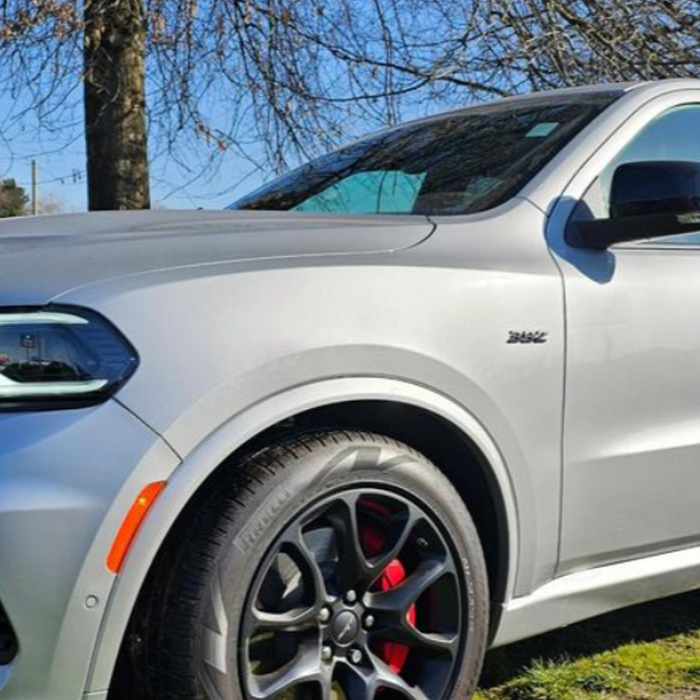 2PCS 392 HEMI SRT Charger Challenger Durango Zinc alloy Side Fender Badge 3D Decals Matte Black Dodge 68086136AE