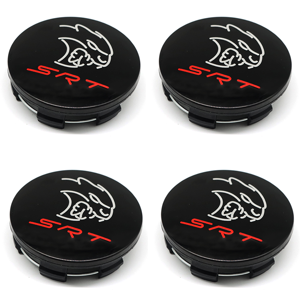 4PCS 2011-2023 Charger Challenger Durango Grand Cherokee SRT Wheel Center Caps 63mm Gloss Black Dodge 5QW99RXFAA