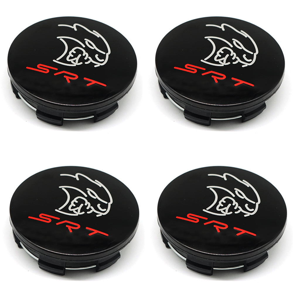 4PCS 2011-2023 Charger Challenger Durango Grand Cherokee SRT Wheel Center Caps 63mm Gloss Black Dodge 5QW99RXFAA