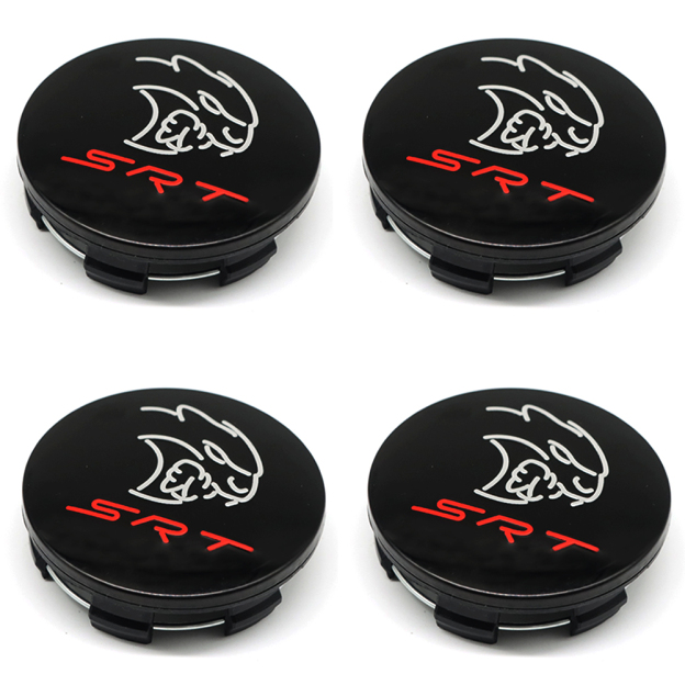 4PCS 2011-2023 Charger Challenger Durango Grand Cherokee SRT Wheel Center Caps 63mm Gloss Black Dodge 5QW99RXFAA