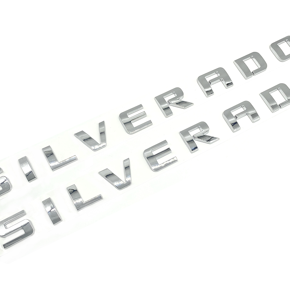2pcs 2007-2018 Silverado 1500 2500 Plastic Front Rear Door Side Letters Chrome Chevrolet