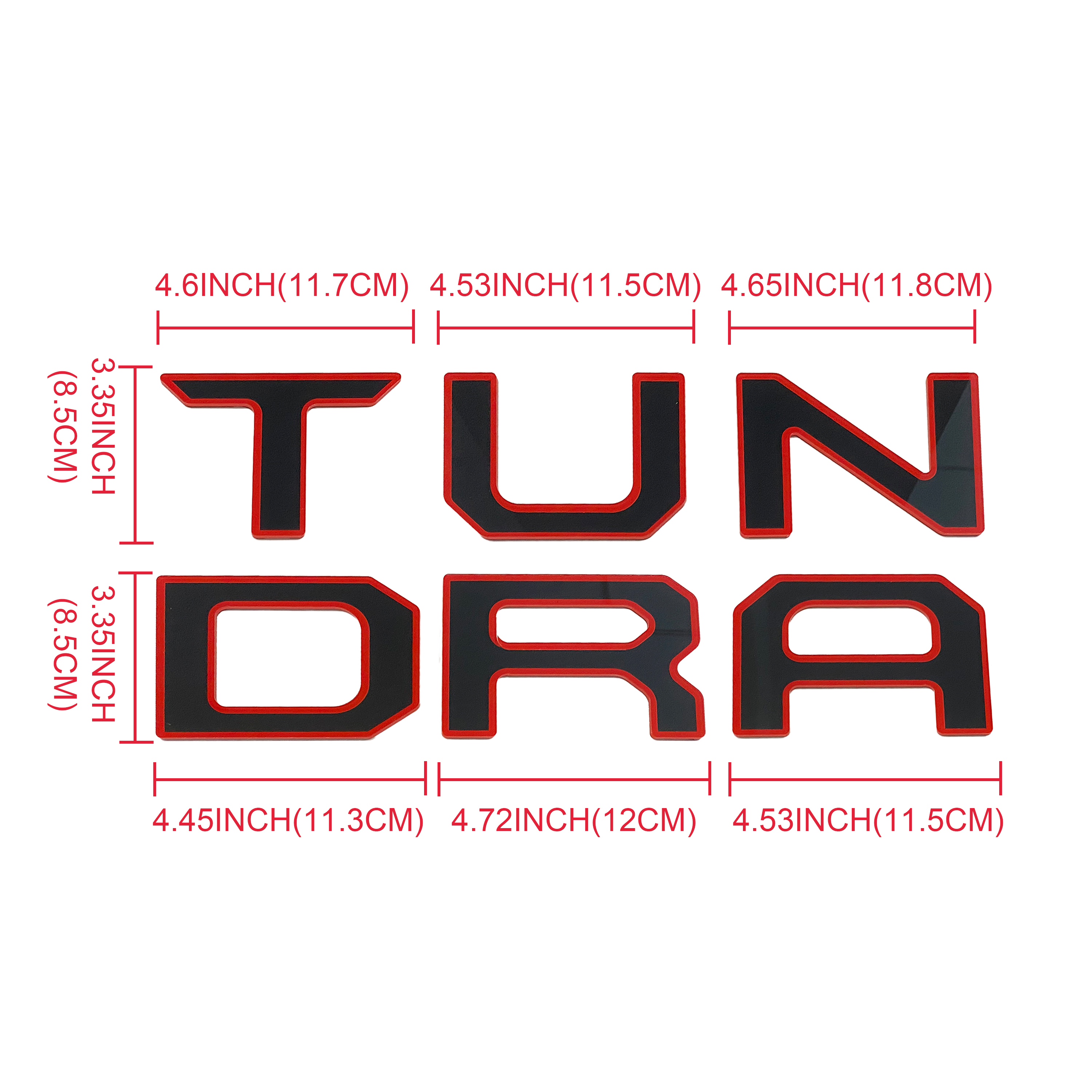 1Pc 2022-2026 Tundra Acylic Rear Trunk Tailgate Letters Black Red Toyota