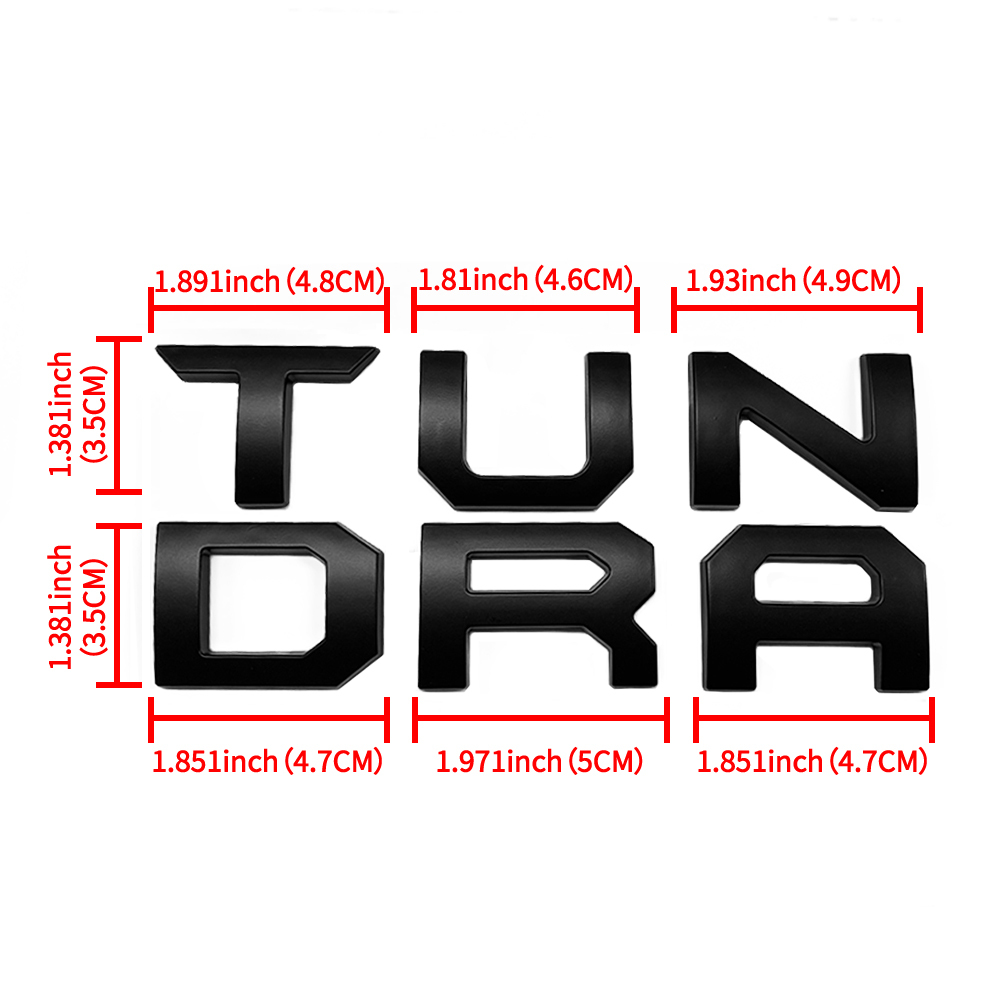 1Pc 2022-2026 Tundra ABS Plastic 3D Raised Front Grille Letters Matte Black Toyota